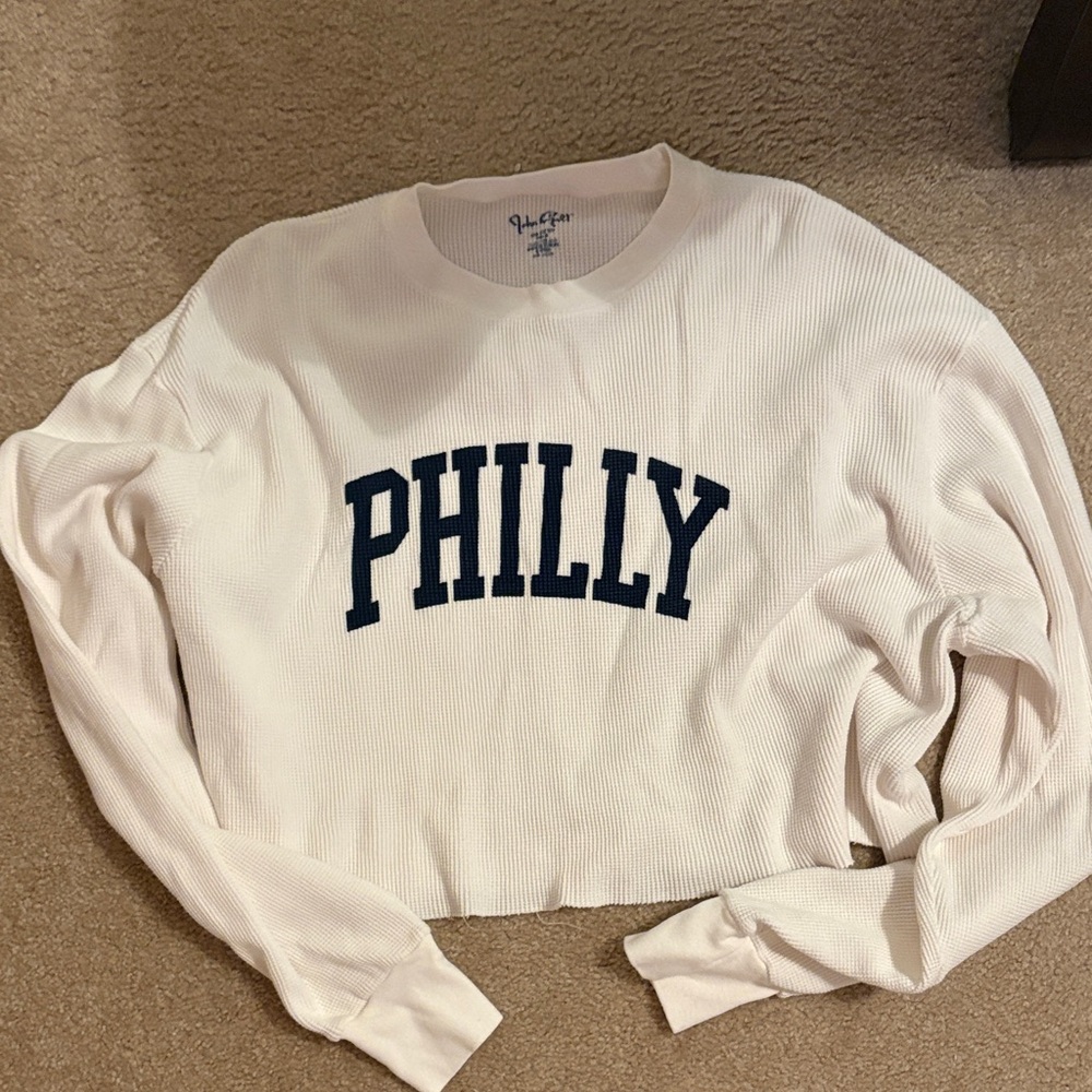 Brandy Melville Cream Philly Long Sleeve Tee